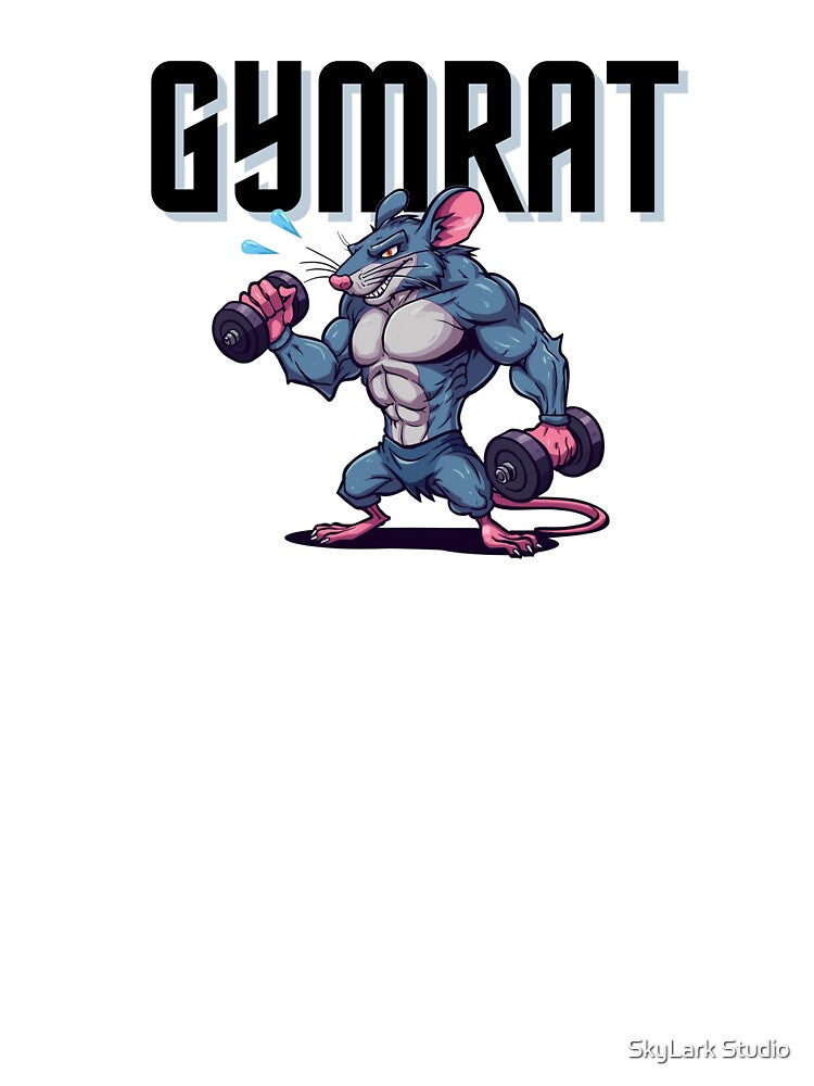 Gym Rat - Funny Fitness Illustration by SkyLark Studio T-Shirts, Hoodie, Sweatshirt | BlankRebels.com (Image 3)