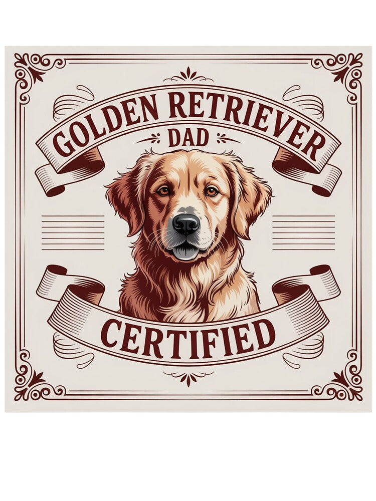 Golden Retriever Dad Certified Vintage Dog Lover Gift Shirt by PawsomeArtCo