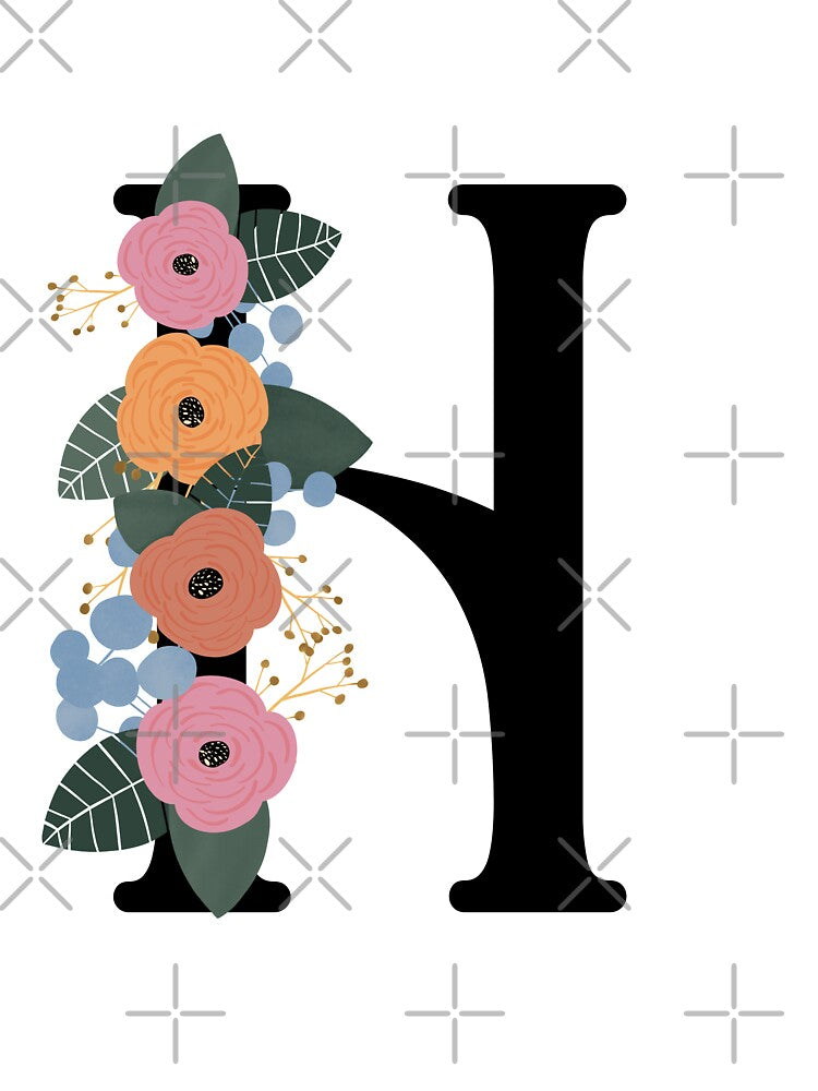 Floral Letter H by Egodcounseling T-Shirts, Hoodie, Sweatshirt | BlankRebels.com (Image 3)