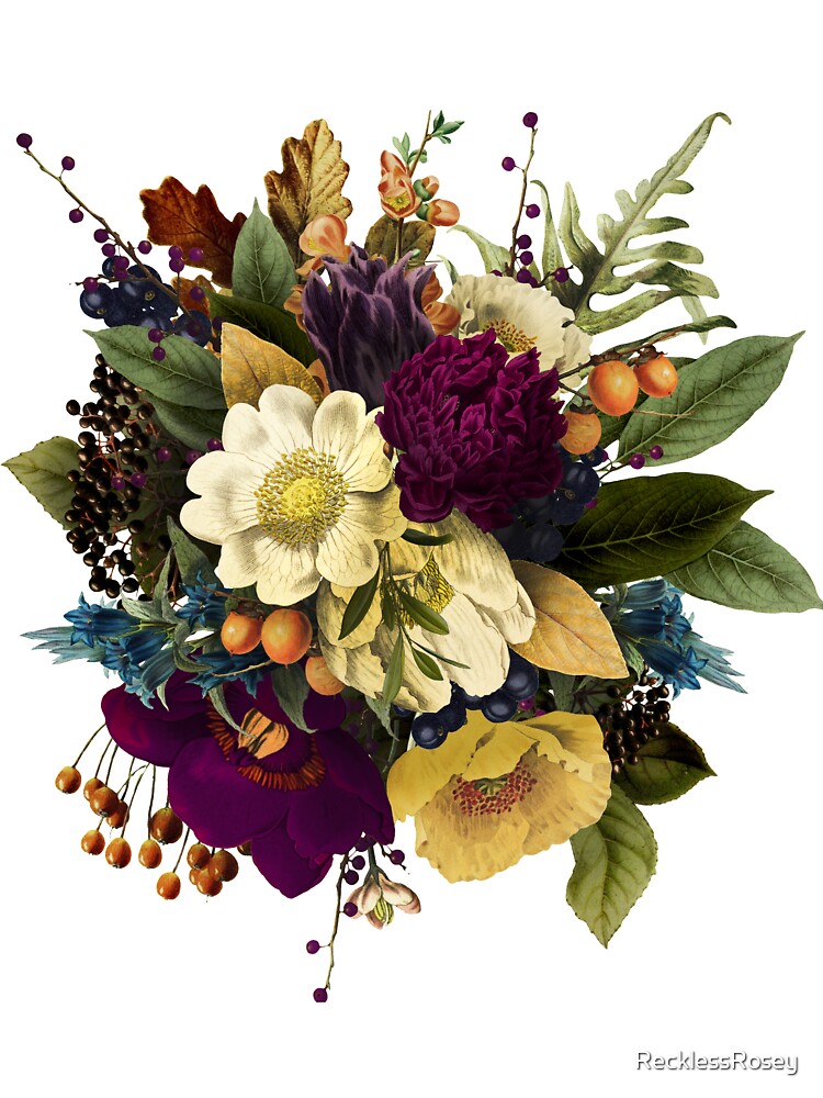 Moody Floral Bouquet - Dark Academia Botany Study Guide #1 by RecklessRosey T-Shirts, Hoodie, Sweatshirt (Image 3)