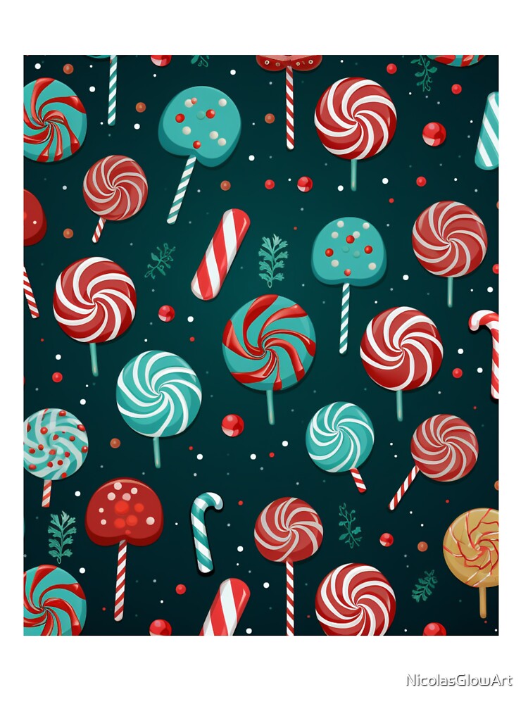 Candy Christmas Pattern by NicolasGlowArt T-Shirts, Hoodie, Sweatshirt | BlankRebels.com (Image 3)