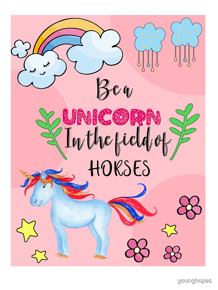 Be a Unicorn in the Field of Horses Cute Unicorn by younghopes T-Shirts, Hoodie, Sweatshirt | BlankRebels.com (Image 3)