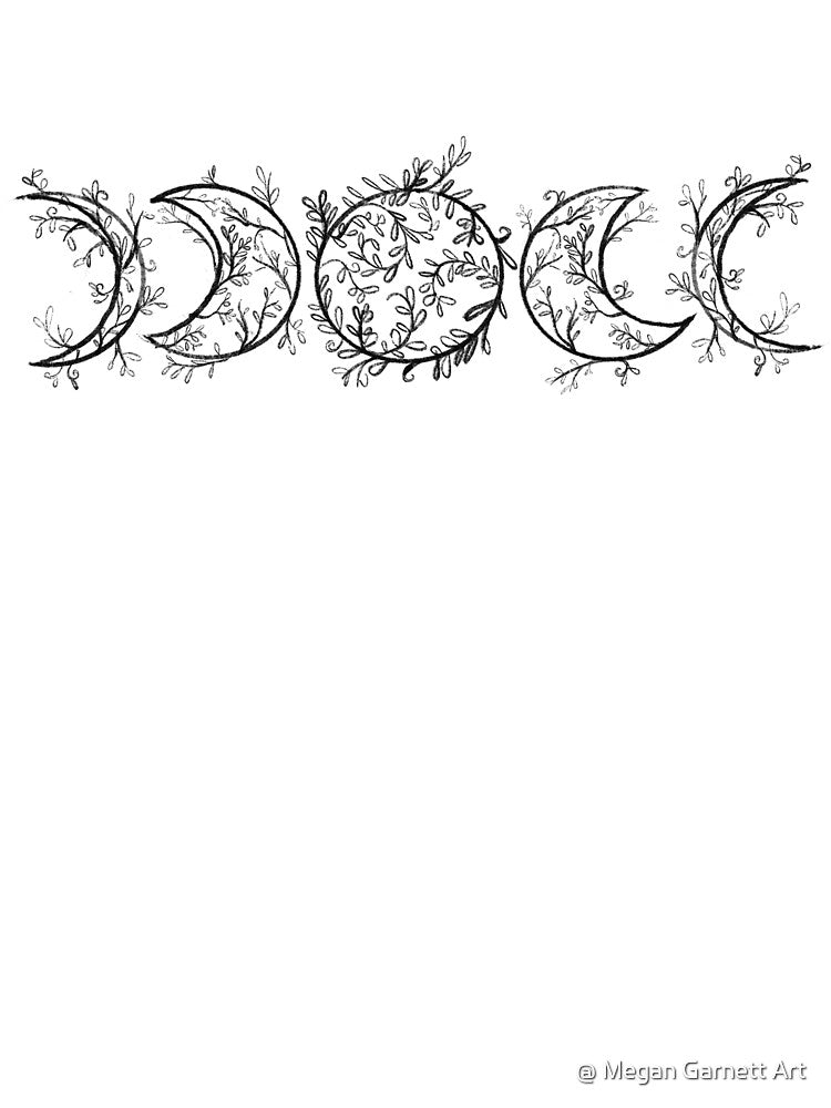 Branch and Vine Moon Phases (Horizontal - Black) by @ Megan Garnett Art T-Shirts, Hoodie, Sweatshirt (Image 3)