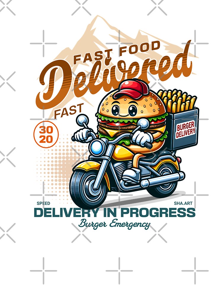 cute burger delivery with motorcycle by ShawishArt T-Shirts, Hoodie, Sweatshirt | BlankRebels.com (Image 3)
