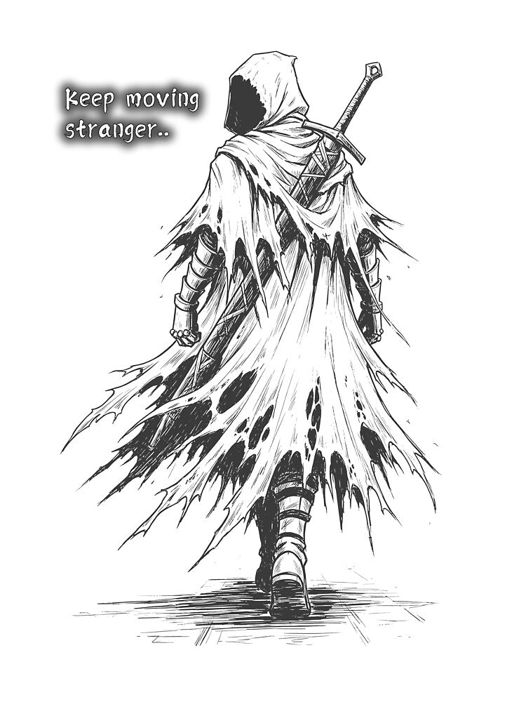 Traveler 旅人 (Tabibito) – Keep Moving Stranger | NPC, RPG Game, Cool Fantasy RPG Character by Shigen16 T-Shirts,... (Image 3)