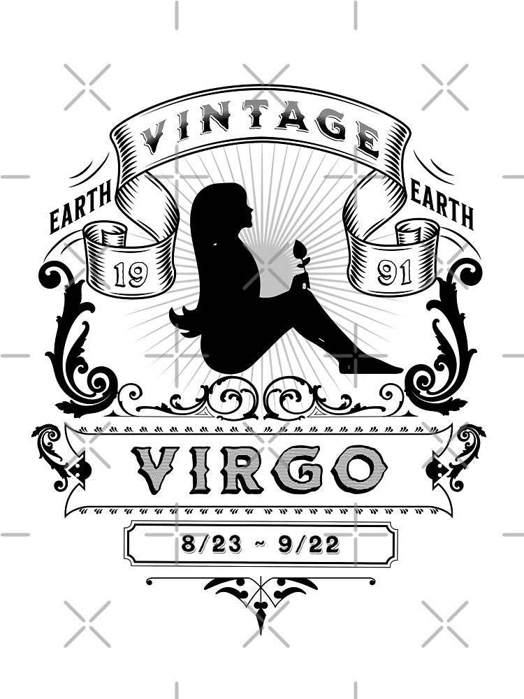The Zodiac Sign of Virgo Black and White  1991 by rhombusOnion T-Shirts, Hoodie, Sweatshirt | BlankRebels.com (Image 3)