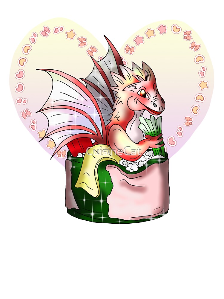 sushi roll kawaii dragon cartoon by CuisineCat T-Shirts, Hoodie, Sweatshirt | BlankRebels.com (Image 3)