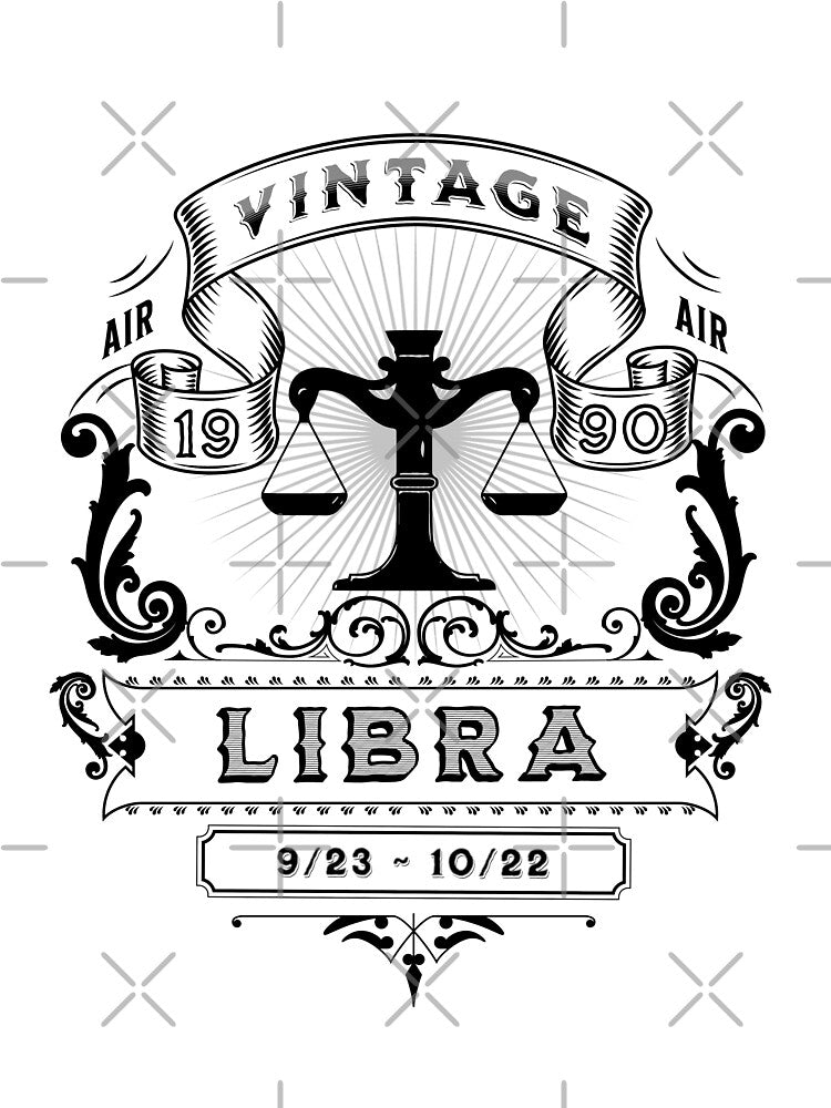 The Zodiac Sign of Libra Black and White 1990 by rhombusOnion T-Shirts, Hoodie, Sweatshirt | BlankRebels.com (Image 3)