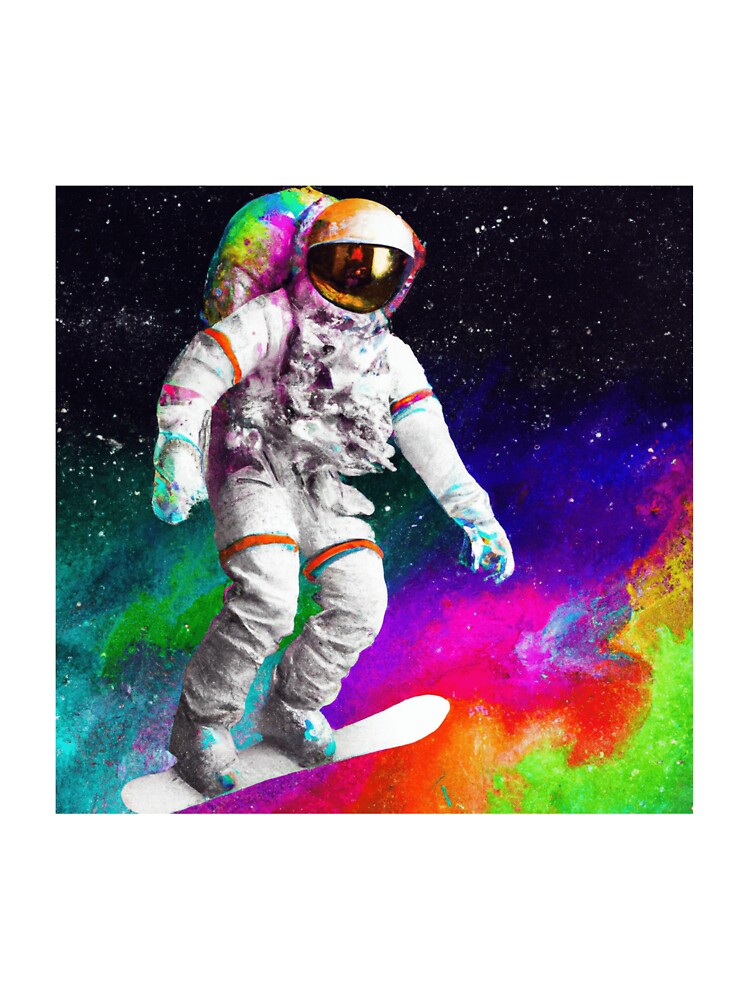 Watercolor Astronaut Snowboarding in Space by Lilieae T-Shirts, Hoodie, Sweatshirt | BlankRebels.com (Image 3)