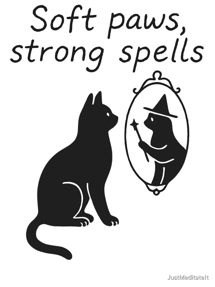 Strong Spells, Soft Paws – Cozy Pullover Hoodies & T-shirts for Cat Lovers – Warm Aesthetic Design by... (Image 3)