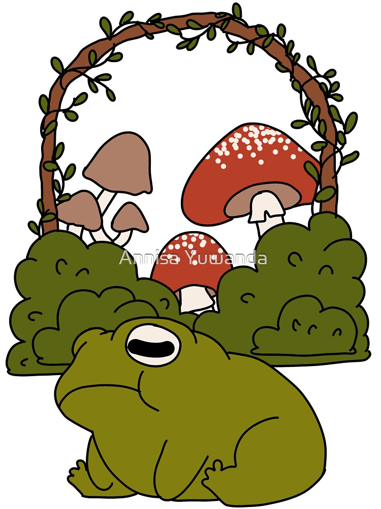 Cute Cottagecore Illustration Froggy Mushroom #1 by Annisa Yuwanda T-Shirts, Hoodie, Sweatshirt | BlankRebels.com (Image 3)