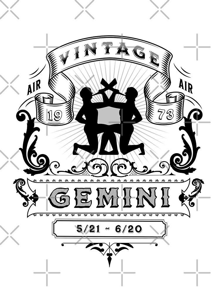 The Zodiac Sign of Gemini Black and White Vintage 1973 by rhombusOnion T-Shirts, Hoodie, Sweatshirt (Image 3)