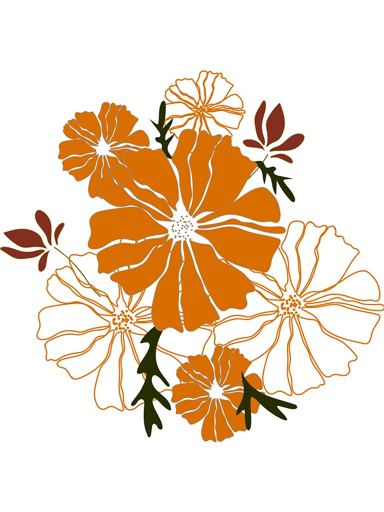 Orange Flowers by Fas Designs T-Shirts, Hoodie, Sweatshirt | BlankRebels.com (Image 3)