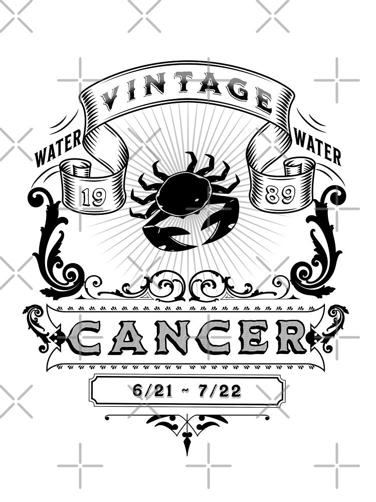The Zodiac Sign of Cancer Black and White  1989 by rhombusOnion T-Shirts, Hoodie, Sweatshirt | BlankRebels.com (Image 3)