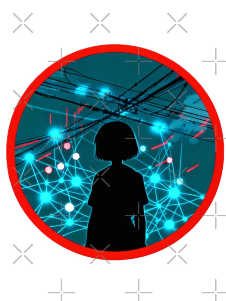 Science effects on serial Experiments Lain sky Aesthetic | Cute Bear Hoodie Anime Vaporwave Design by... (Image 3)