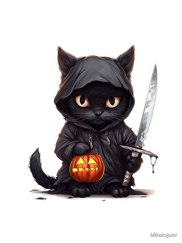 Halloween black cat ready for Halloween by Mikakujumi T-Shirts, Hoodie, Sweatshirt | BlankRebels.com (Image 3)