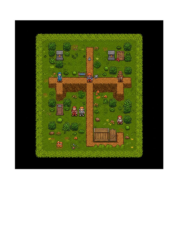 Pixel Art RPG Village – Retro Fantasy Game Scene T-Shirts, Hoodie, Sweatshirt