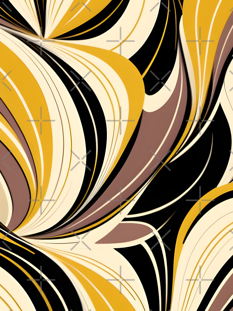 Mid Century Modern  Abstract Botanical Chocolate Brown, Yellow by Prints and Lifestyle T-Shirts, Hoodie, Sweatshirt (Image 3)