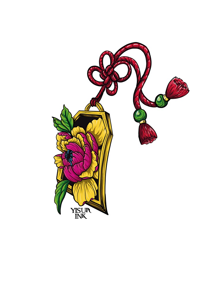 Japanese amulet with peony flower by Yisuaink T-Shirts, Hoodie, Sweatshirt | BlankRebels.com (Image 3)