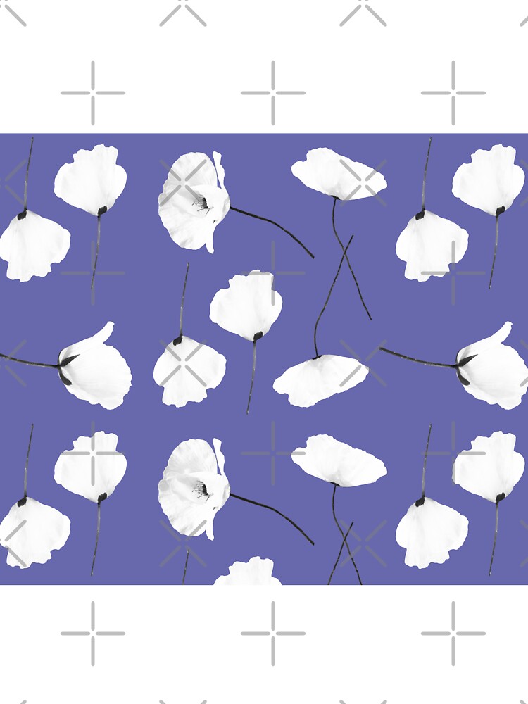 White poppies floral pattern on a purple background by by-jwp T-Shirts, Hoodie, Sweatshirt | BlankRebels.com (Image 3)