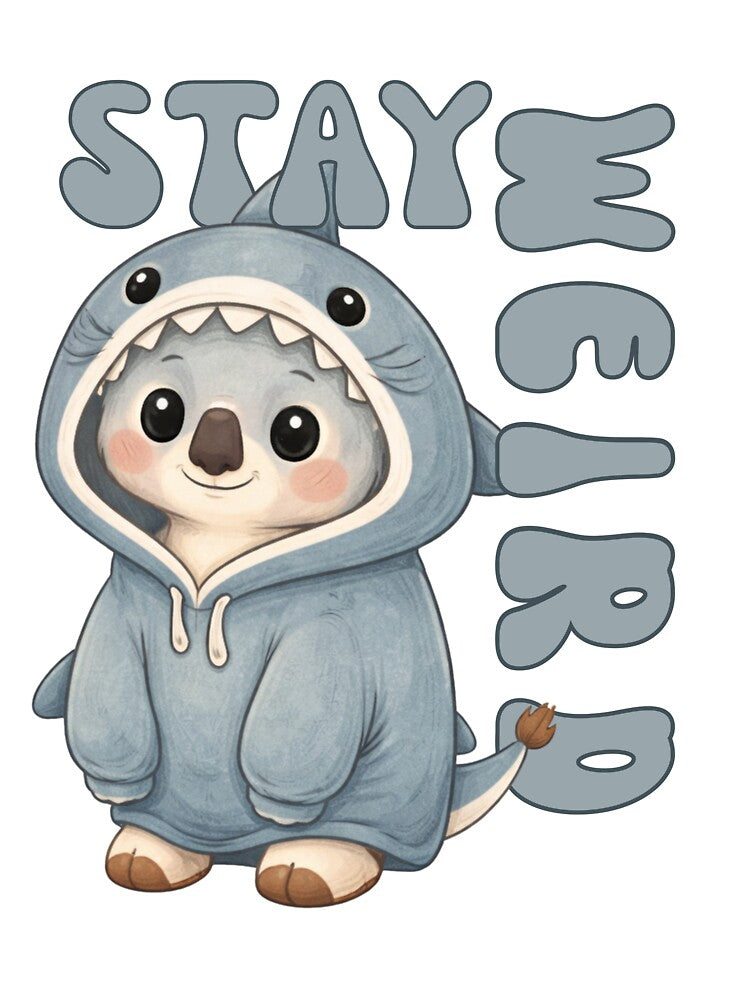 Stay Weird Koala T-Shirt – Cute Shark Hoodie Graphic Tee – Trendy Gen Z Aesthetic Shirt – Funny Introvert Gift... (Image 3)