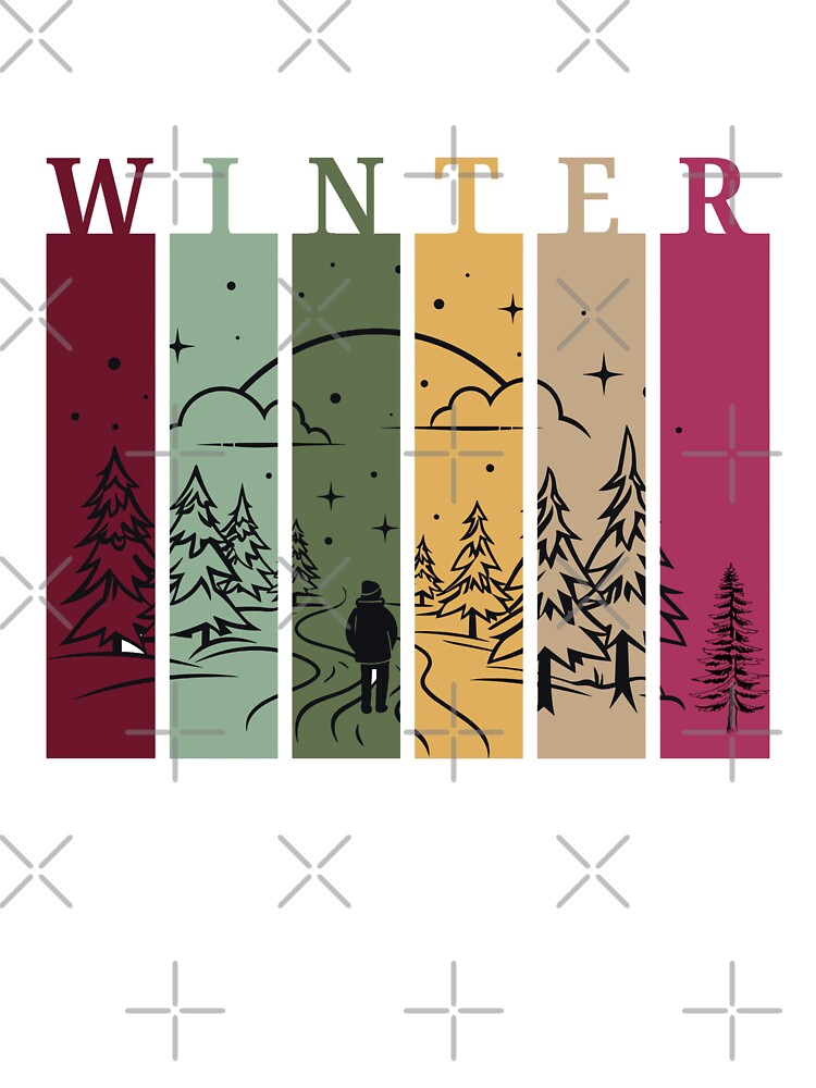 Winter Forest Walk Retro Landscape hoodie/sweater– Scenic Adventure by LUMA HOUSE