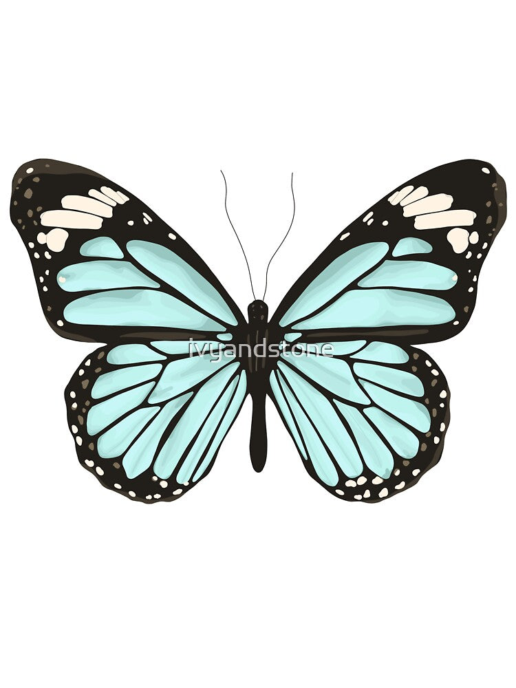 Aqua/Teal Monarch Butterfly Illustration by ivyandstone T-Shirts, Hoodie, Sweatshirt | BlankRebels.com (Image 3)