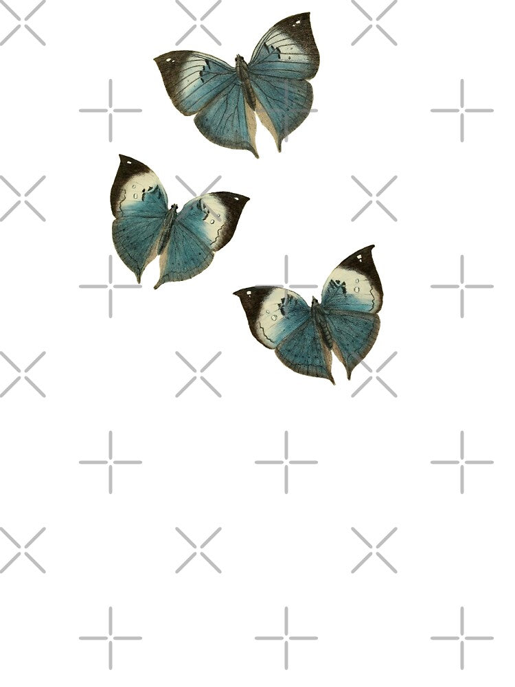 Blue Butterflies Vintage Illustration by bookishneighbor T-Shirts, Hoodie, Sweatshirt | BlankRebels.com (Image 3)