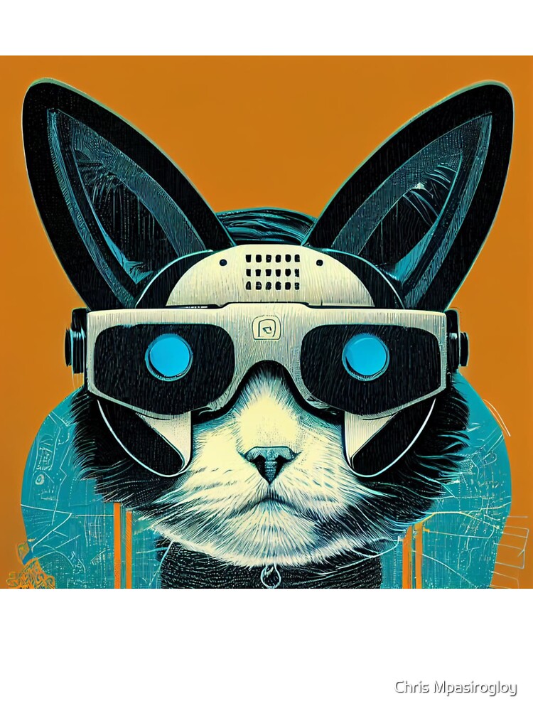 Cyberpunk Cat with VR Headset 2 by Chris Mpasirogloy T-Shirts, Hoodie, Sweatshirt | BlankRebels.com (Image 3)
