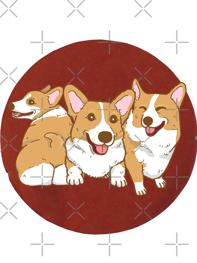 Three Cute Corgis (Large Print) by Myloveforpets T-Shirts, Hoodie, Sweatshirt | BlankRebels.com (Image 3)