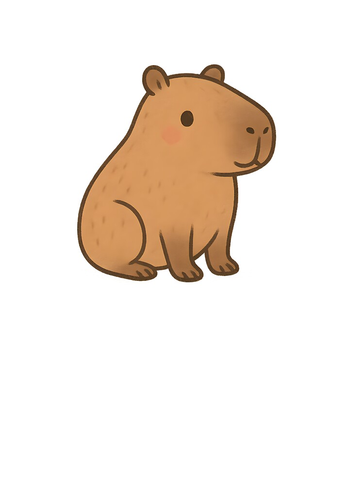 Cute Kawaii Capybara Sitting Blush Cheeks T-Shirts, Hoodie, Sweatshirt