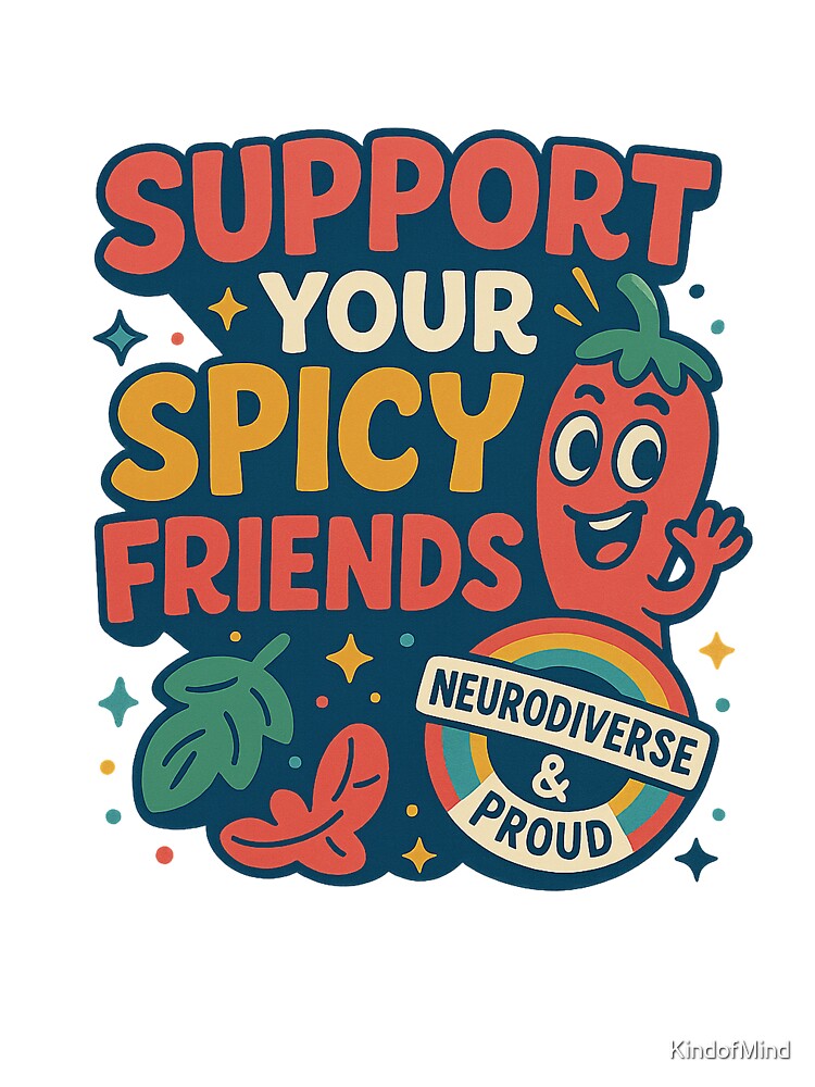 Spicy Neurodivergent Pride Illustration by KindofMind T-Shirts, Hoodie, Sweatshirt | BlankRebels.com (Image 3)