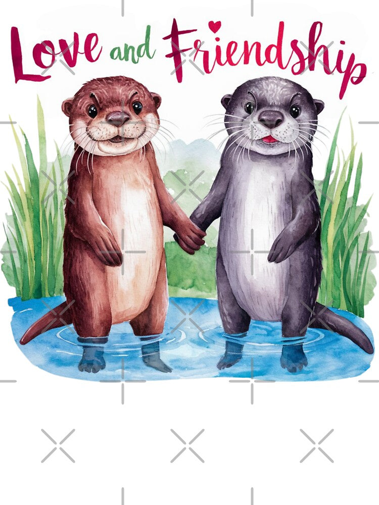 Love and Friendship: Playful Otters Art by deluxedigital1 T-Shirts, Hoodie, Sweatshirt | BlankRebels.com (Image 3)