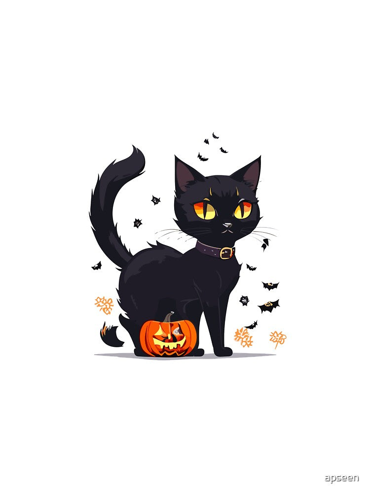 Halloween Black Cat by apseen T-Shirts, Hoodie, Sweatshirt | BlankRebels.com (Image 3)