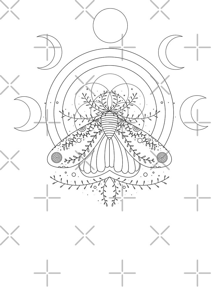 Moon Phase Moth Mandala by Cosmic  Crafts T-Shirts, Hoodie, Sweatshirt | BlankRebels.com (Image 3)