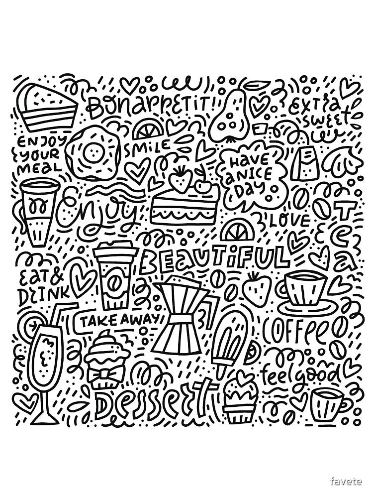 Coffee Doodle by favete T-Shirts, Hoodie, Sweatshirt | BlankRebels.com (Image 3)