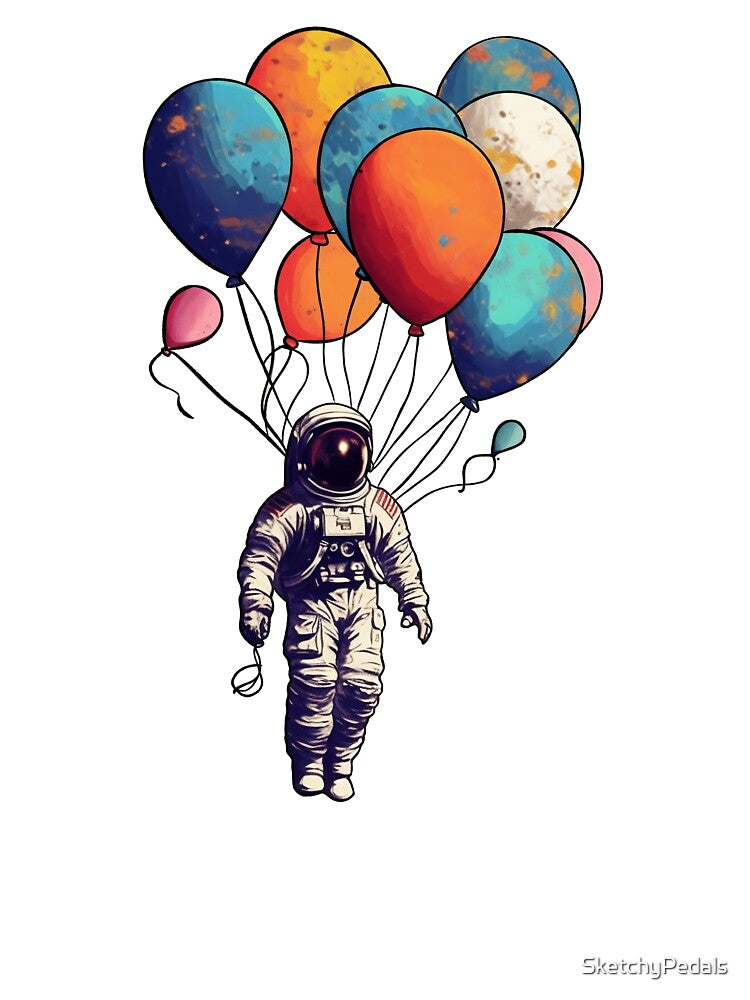 Astronaut with balloons by SketchyPedals T-Shirts, Hoodie, Sweatshirt | BlankRebels.com (Image 3)