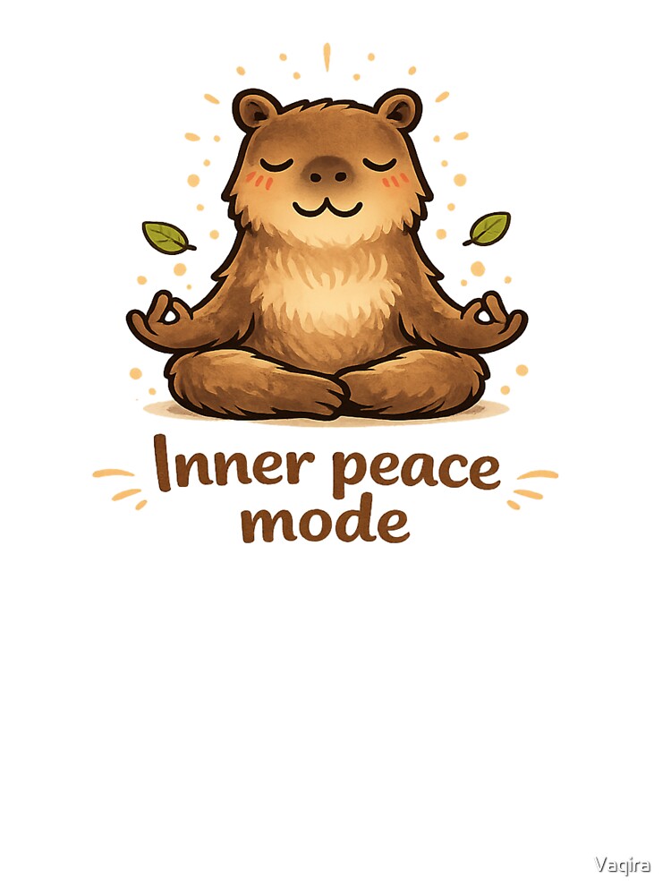 Inner Peace Mode – Cute Meditating Capybara Design by Vaqira T-Shirts, Hoodie, Sweatshirt | BlankRebels.com (Image 3)