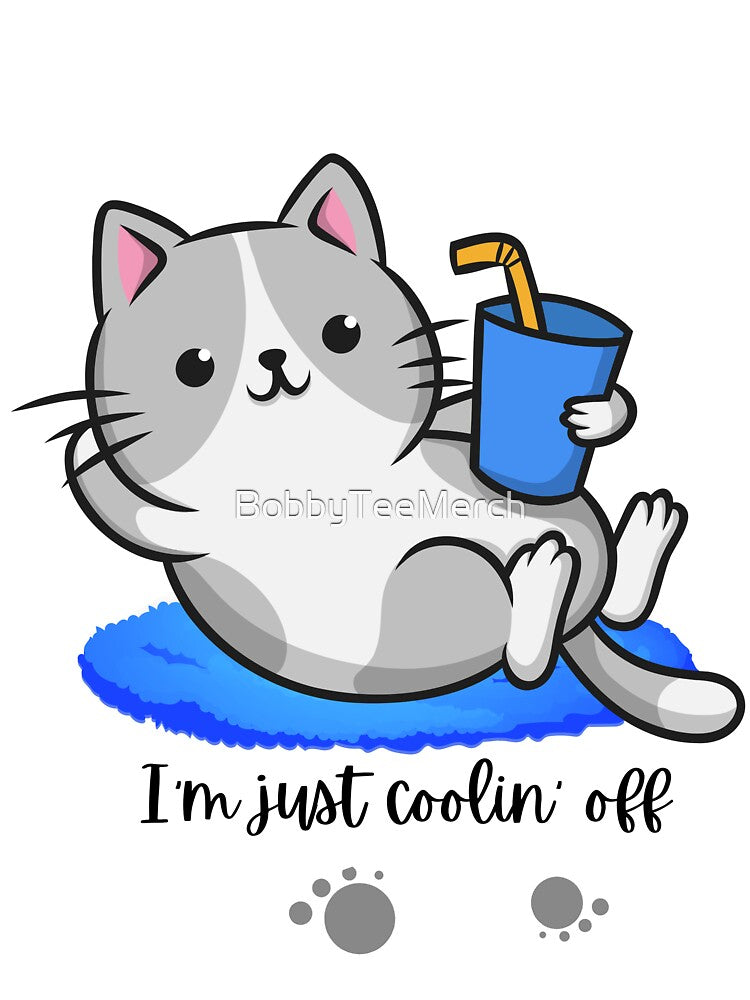 Funny Cat Gifts: I'm Just Coolin' Off. by BobbyTee Merch T-Shirts, Hoodie, Sweatshirt | BlankRebels.com (Image 3)