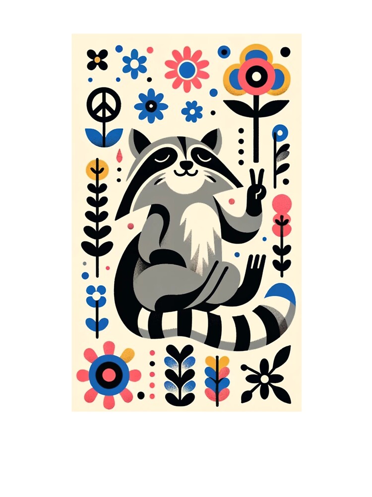 Hippie Raccoon by YuckUncky T-Shirts, Hoodie, Sweatshirt | BlankRebels.com (Image 3)