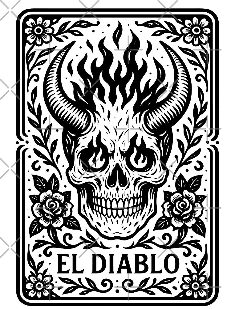The Devil Tarot Card Print – Ornamental Black and White Art by  Ojo de Lilith T-Shirts, Hoodie, Sweatshirt (Image 3)
