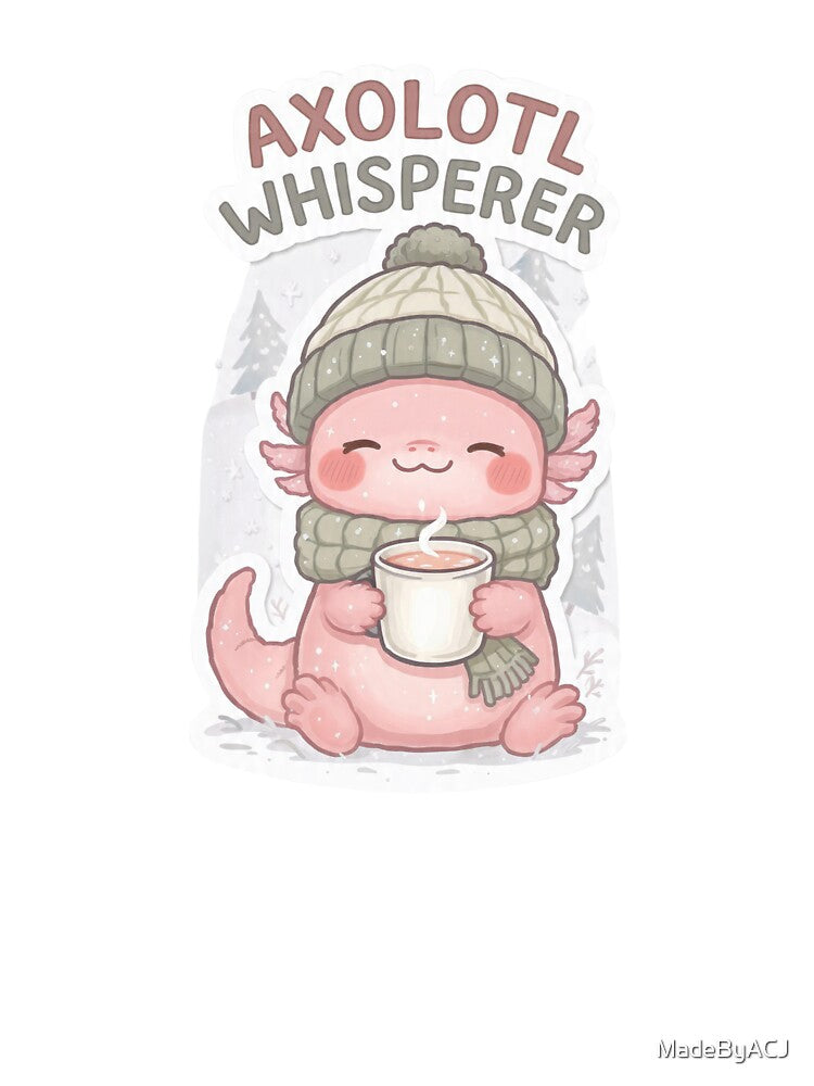Cute Christmas Axolotl Whisperer – Cozy Kawaii Axolotl Holiday Illustration – Festive Animal Lover Gift by... (Image 3)