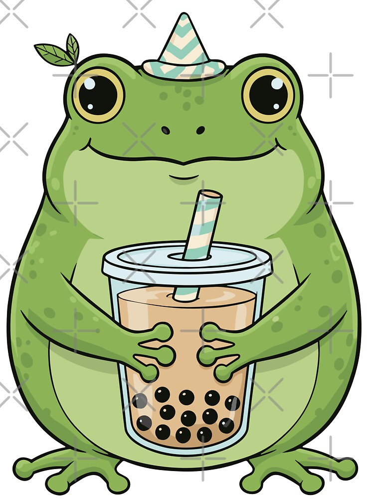 Happy Green Frog Bubble Tea – Cute Kawaii Frog Aesthetic by JalalMsd T-Shirts, Hoodie, Sweatshirt | BlankRebels.com (Image 3)
