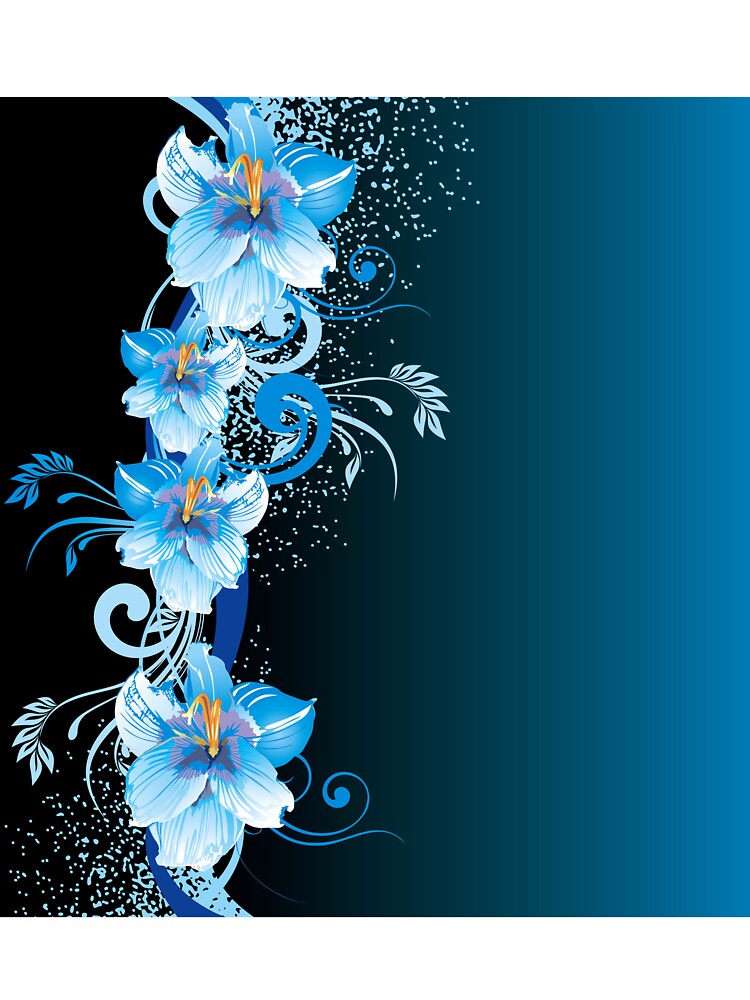 Pretty Blue Floral Merchandise by cindyfordyce T-Shirts, Hoodie, Sweatshirt | BlankRebels.com (Image 3)