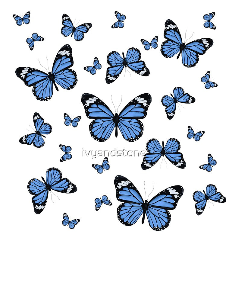 Clutch of Royal Blue Monarch Butterflies Illustration by ivyandstone T-Shirts, Hoodie, Sweatshirt | BlankRebels.com (Image 3)