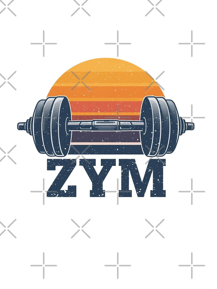 Retro ZYM Barbell Gym Tee by Kavya Art Hoodie, Sweatshirt | BlankRebels.com (Image 3)