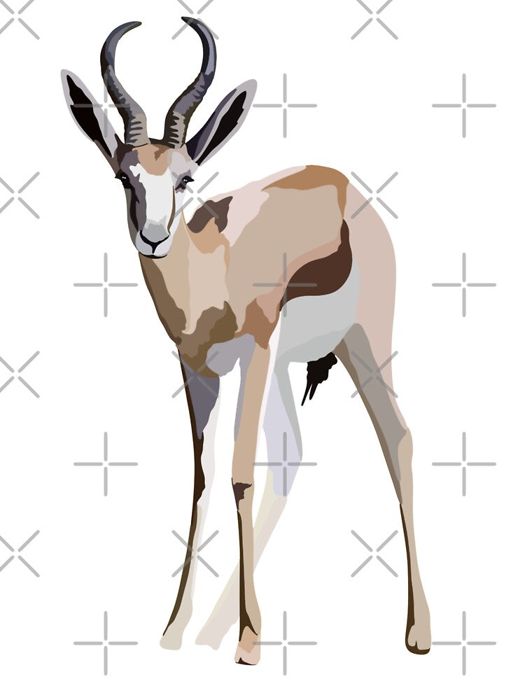 S is for Springbok,Springbok Artwork – Graceful Antelope Illustration and Wildlife Design by... (Image 3)