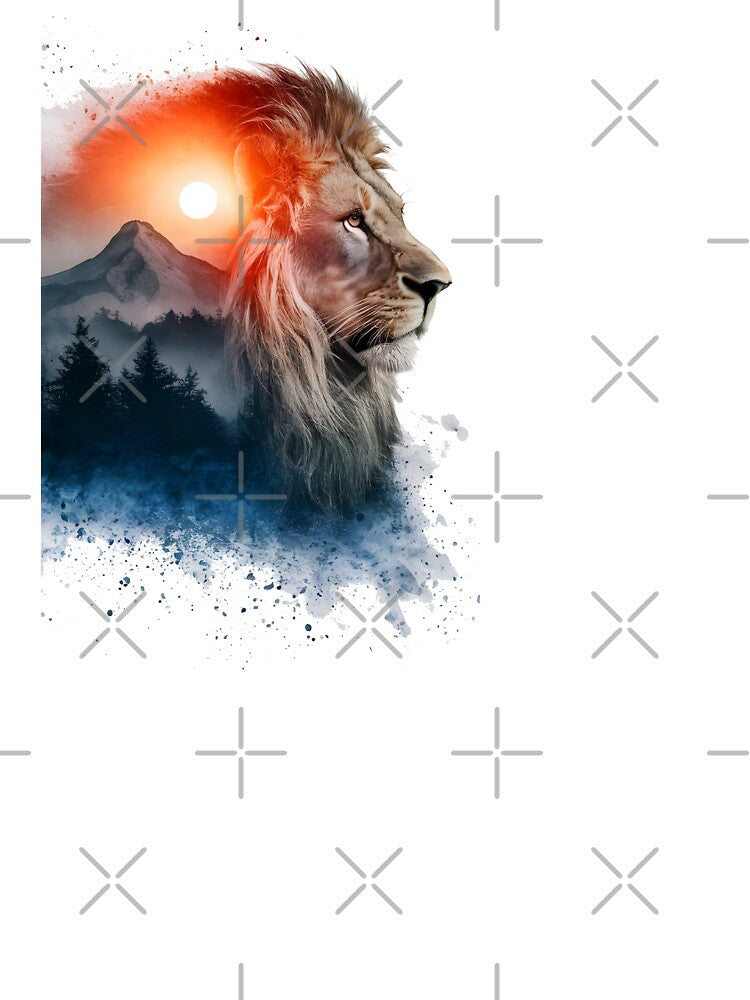 Double exposure of a lion and a mountain natural scenery by MRFEZOO2030 T-Shirts, Hoodie, Sweatshirt (Image 3)