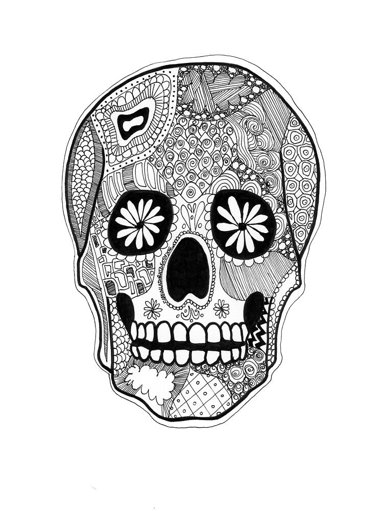 Skull art zentangle black and white by FARFALLADORATA T-Shirts, Hoodie, Sweatshirt | BlankRebels.com (Image 3)