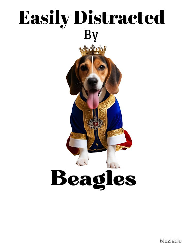 Easily Distracted by Beagles | Maziblu Funny Dog Lover Gift for Tees, Hoodies, Mugs & More by Mazieblu